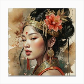 Default Art Print Beautiful Asian Goddess 3 Canvas Print