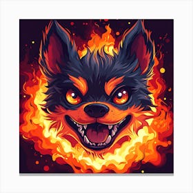 Scary Dog Emoji Dynamic Background 7 Canvas Print