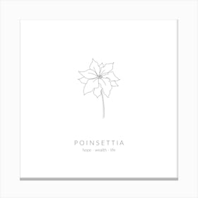 Poinsettia Birth Flower Square Canvas Print