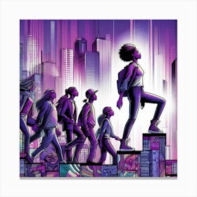 Girl In A City Canvas Print