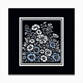 Blue And White Flowers Canvas Print