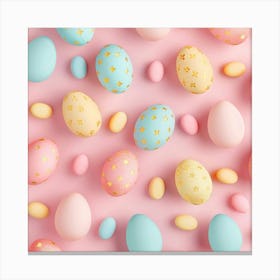 Easter Themed Banner Texture With Pastel Colors Canvas Print