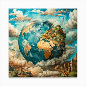 Earth In The Clouds Canvas Print