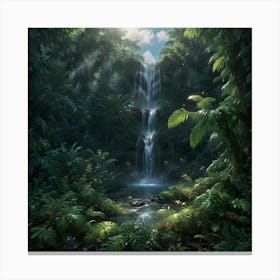 Waterfall In The Jungle 66 Canvas Print