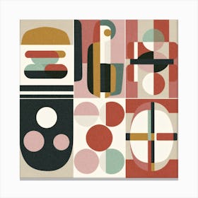 Bauhaus Print Mid Century Modern Retro Painti 1 Canvas Print