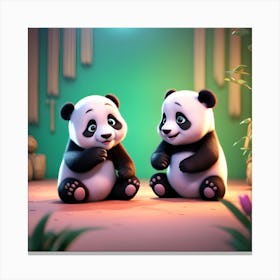 Panda Bears Canvas Print