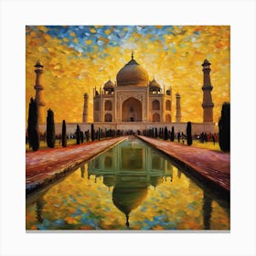 Taj Mahal At Sunset Canvas Print