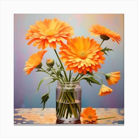 Calendula flowers Canvas Print