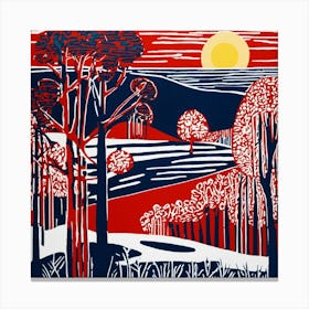 Linocut (23) Canvas Print