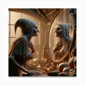 Skeleton In The Mirror Canvas Print