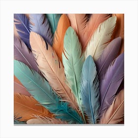 Pastel Feathers Canvas Print