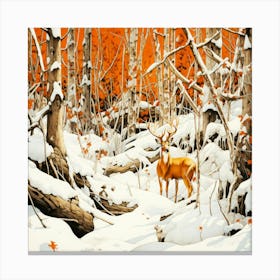 Woodlands Manitoba - Deer In A Field Canvas Print