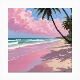 Delray Beach, Florida Pink Photography Art Print 3 Canvas Print