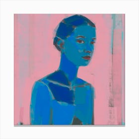 Deconstructed Blue And Pink Figure Canvas Print