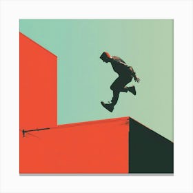 Skateboarder Jumping Canvas Print