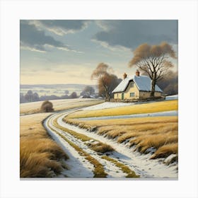 House In The Snow 1 Canvas Print