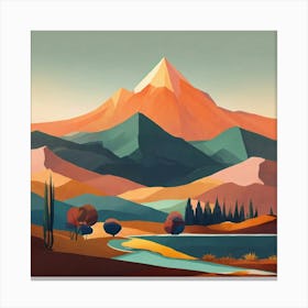 Abstract Mountain Landscape Canvas Print