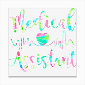 Cute Medical Assistant Ekg Hear Gift Canvas Print