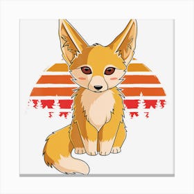 Retro Vintage Fennec Fox Cute Foxes Canvas Print