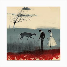 Couple With A Dog II Canvas Print