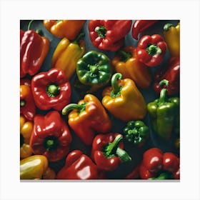 Frame Created From Bell Pepper On Edges And Nothing In Middle Haze Ultra Detailed Film Photograph (1) Canvas Print