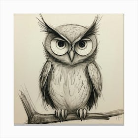 Owl Drawing 4 Canvas Print