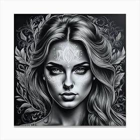 Black And White Painting 7 Canvas Print