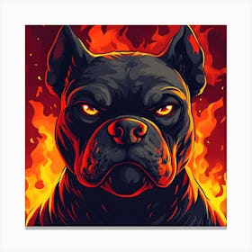 Scary Dog Emoji Dynamic Background 13 Canvas Print