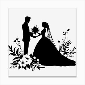 Wedding silhouette 4 Canvas Print