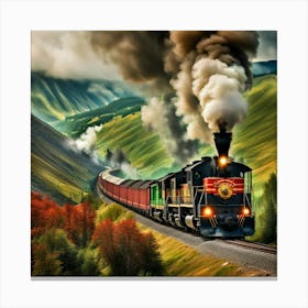 Train In The Mountains 1 Canvas Print