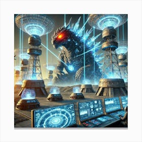 Kaiju Control Network Converted Canvas Print