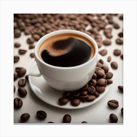 Coffee Cup With Coffee Beans 3 Canvas Print
