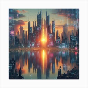 Futuristic Cityscape 17 Canvas Print