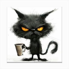 Angry Black Cat Canvas Print