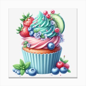 Cupcake With Berries 2 Canvas Print