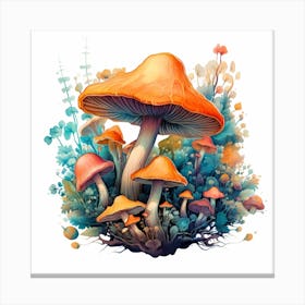 Mushrooms And Flowers 49 Canvas Print