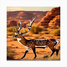 Deer In The Desert Canvas Print