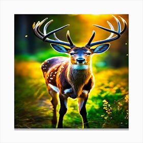 Deer In The Woods 2 Canvas Print