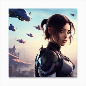 Girl In Space 1 Canvas Print