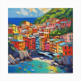 Cinque Terre Italy Depicted In 2 Canvas Print