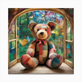 Patchwork Bear 1 Canvas Print