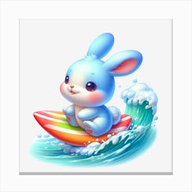 Bunny Surfboard Canvas Print