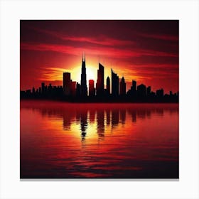 Sunset In Chicago 1 Canvas Print