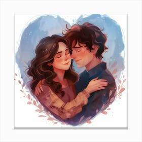 Boy And A Girl Hugging Canvas Print