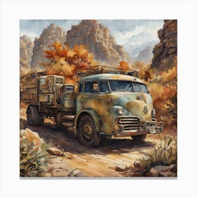 Truck On The Road Canvas Print