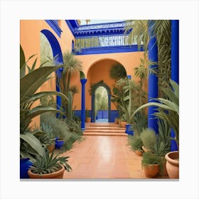 Default Jardin Majorelle Morocco Vintage Botanical Art Print 2 Canvas Print