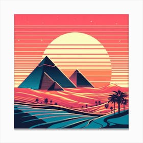 Egyptian Pyramids Sunset 1 Canvas Print