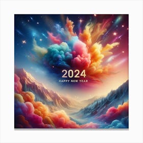 Happy New Year 2024 1 Canvas Print