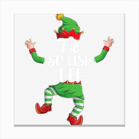 Stylish Elf Family Matching Christmas Pajamas Pjs Xmas Men Canvas Print