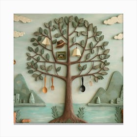 A Wall Art With A Large Tree In The Center The Tre Wghax W4td Q3vn8jlh93g Uba43vb2rumhgvxa3mxitw Canvas Print